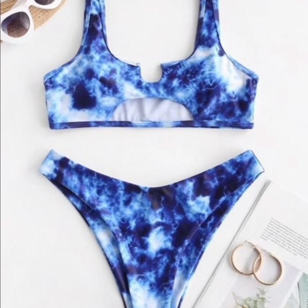 Blue Tie Dye Bikini Set